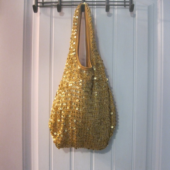 Vintage Bluenotes Gold Sequined Hobo Bag - Picture 1 of 6